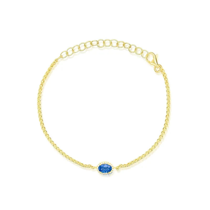 14kt Yellow Gold Blue Sapphire and Diamond Bracelet made by Meira T