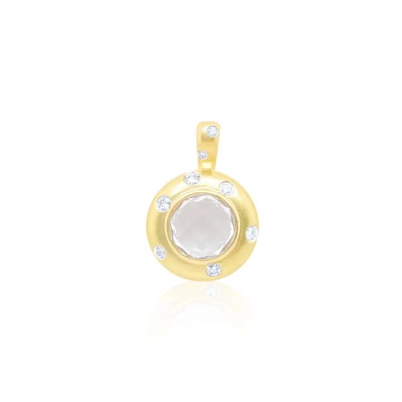 14kt Yellow Gold Diamond White Topaz Charm made by Meira T