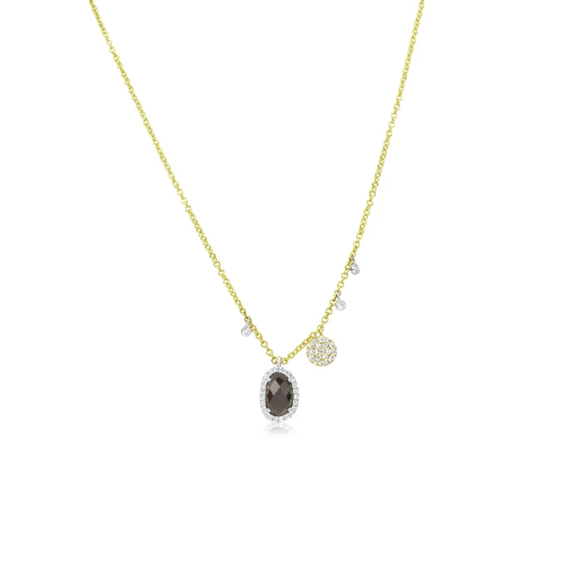 14kt Gold Gray Sapphire Necklace made by Meira T