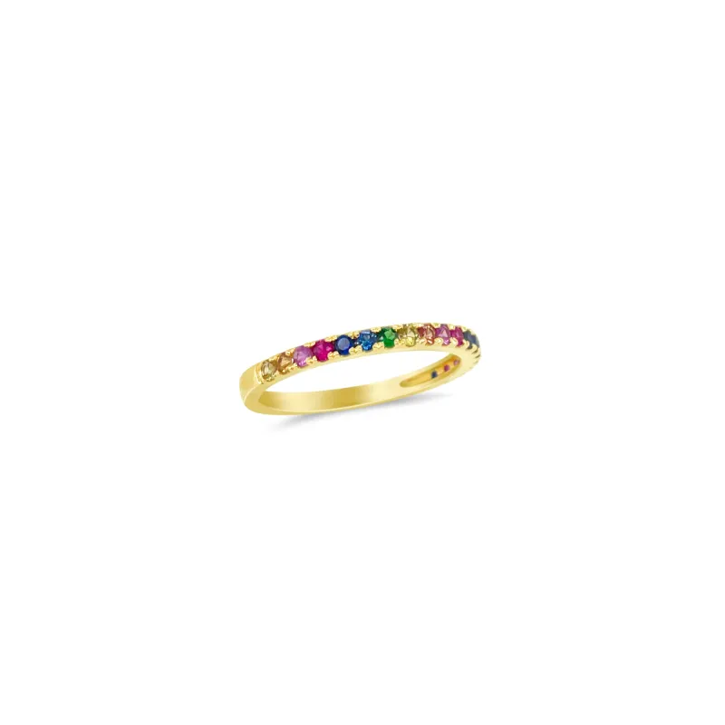 14kt Gold Rainbow Stackable Ring made by Meira T