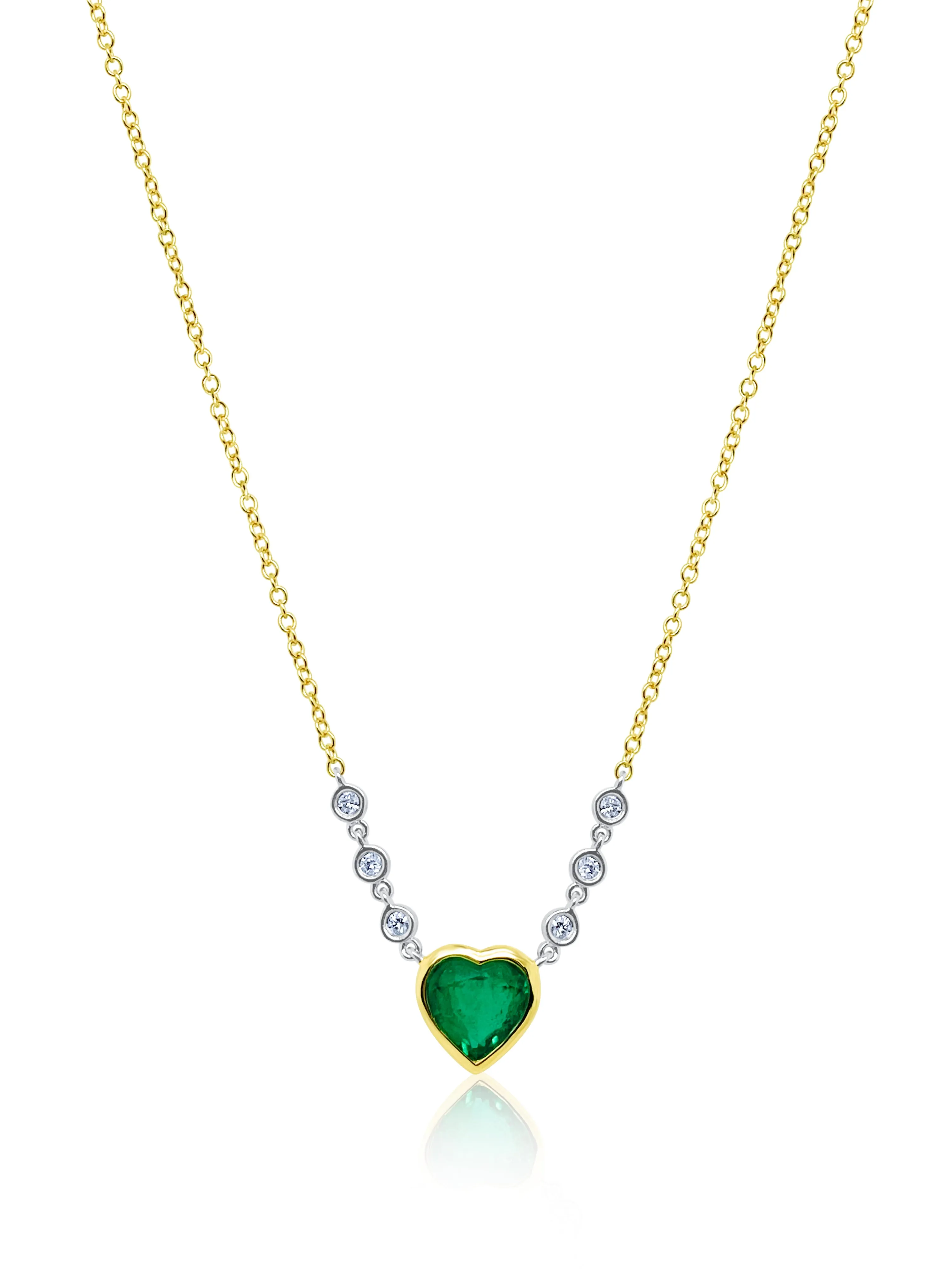 Yellow Gold Emerald Heart Necklace sold by Meira T