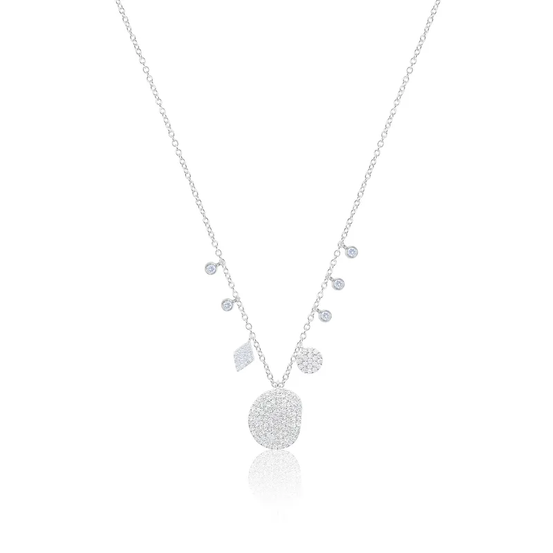 14kt White Gold Diamond Fringe Necklace made by Meira T