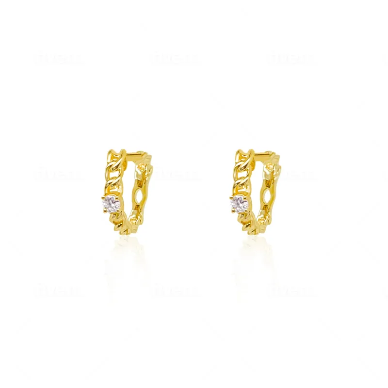 Yellow Gold Cuban Diamond Earrings *ONLINE EXCLUSIVE* sold by Meira T