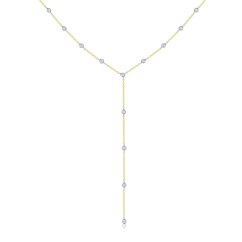 Yellow Gold and Diamond Bezel Lariat sold by Meira T