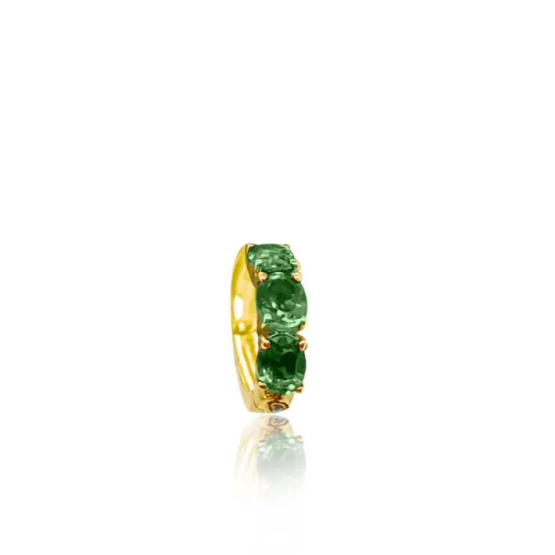 Yellow Gold Peridot Huggie Earring Half Pair sold by Meira T