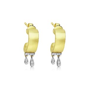 Yellow Gold and Diamond Charms Huggies sold by Meira T