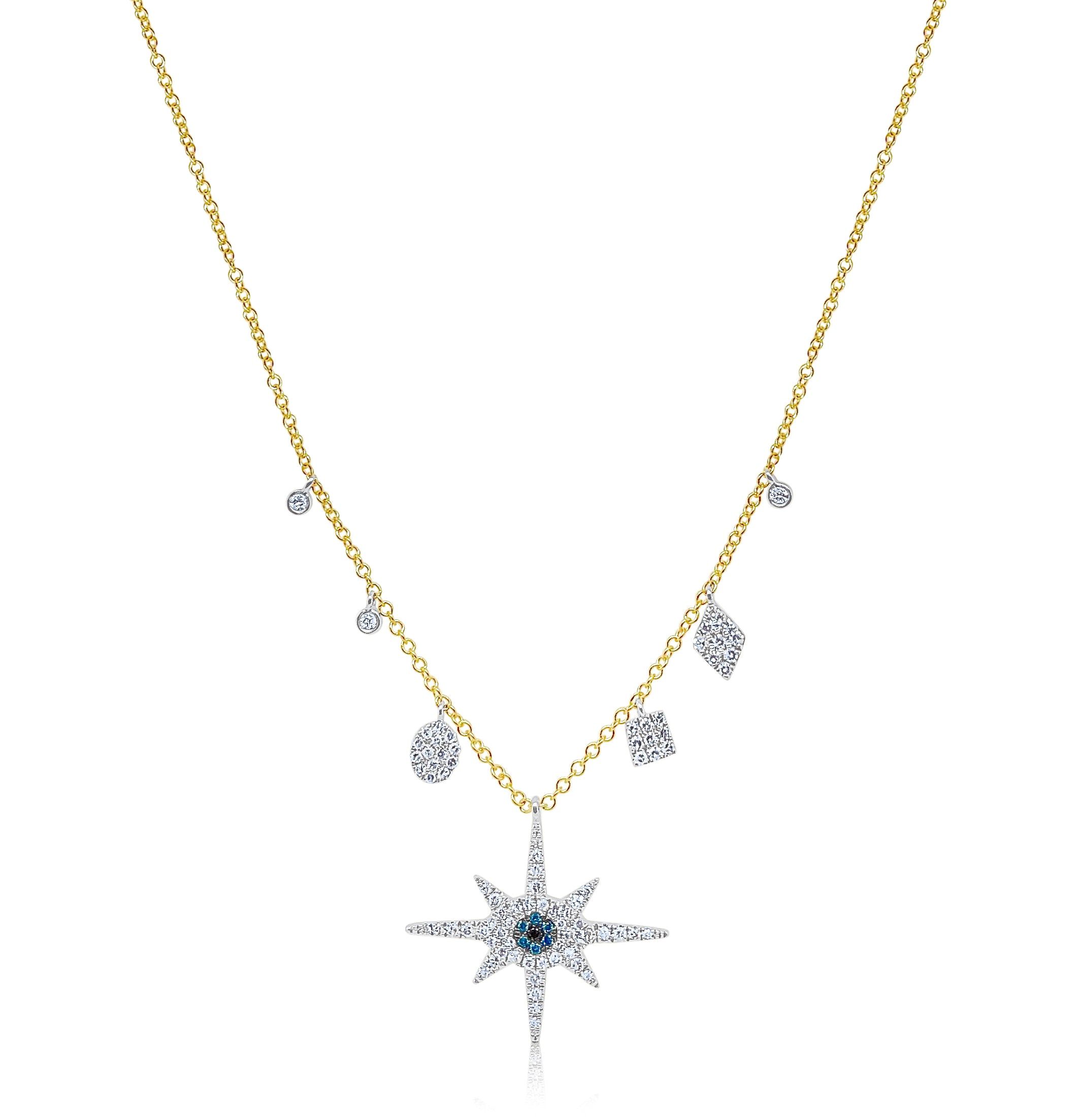 Yellow And White Gold Star Necklace sold by Meira T