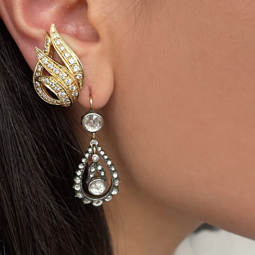 Statement Vintage Diamond Drop Earrings ONE OF A KIND sold by Meira T product image thumbnail 2