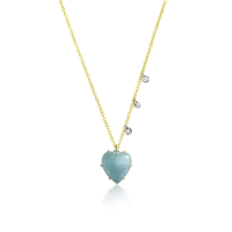 Milky Aqua Heart Necklace sold by Meira T