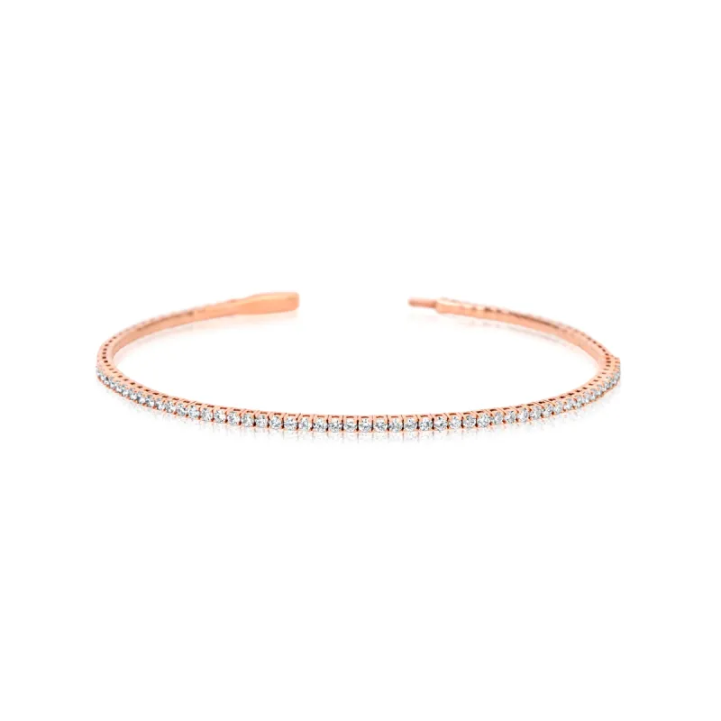 The Drop #11 Flexible Rose Gold Diamond Tennis Bracelet sold by Meira T
