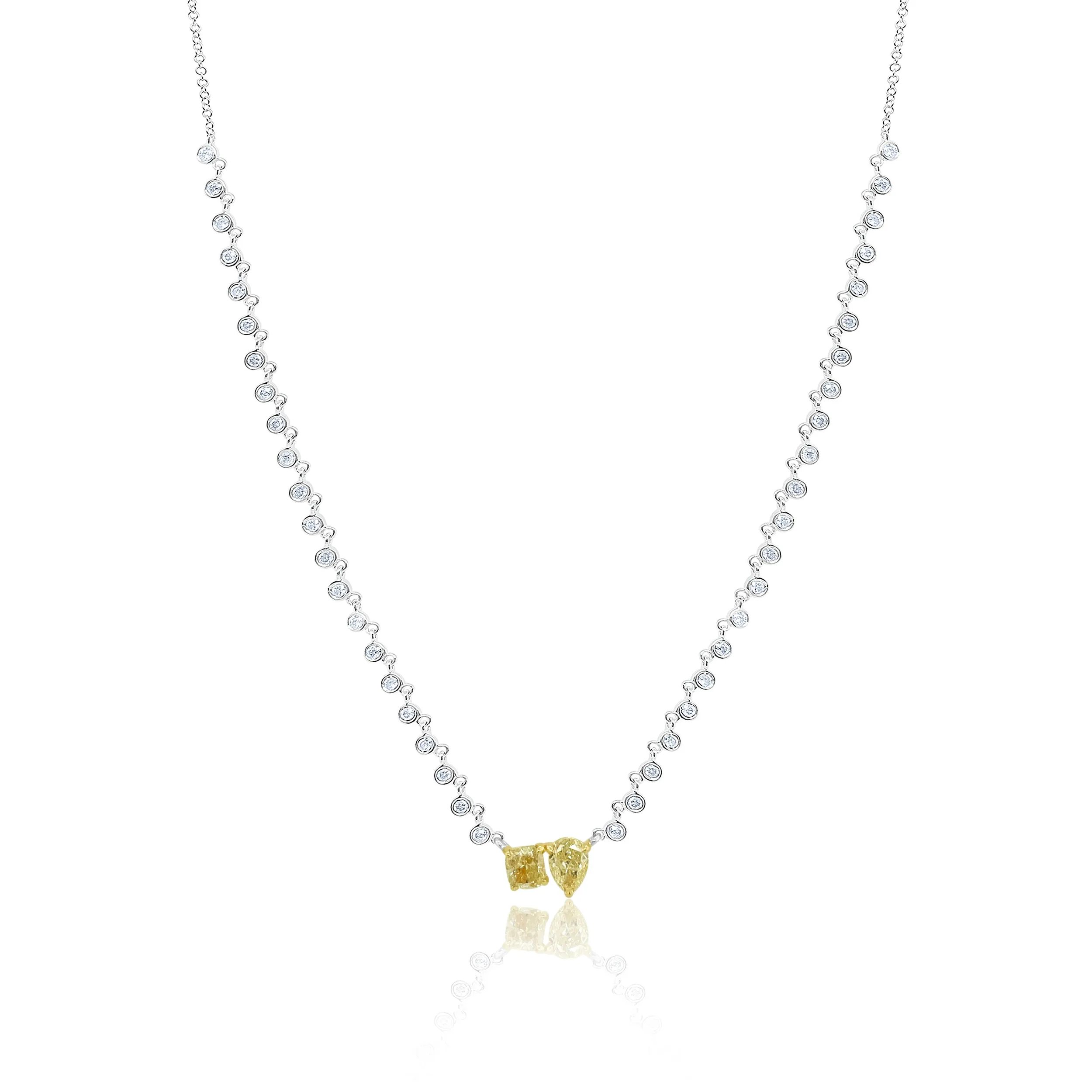 Two Stone Yellow Diamond Necklace sold by Meira T