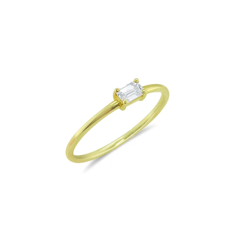 Yellow Gold Diamond Baguette Band sold by Meira T