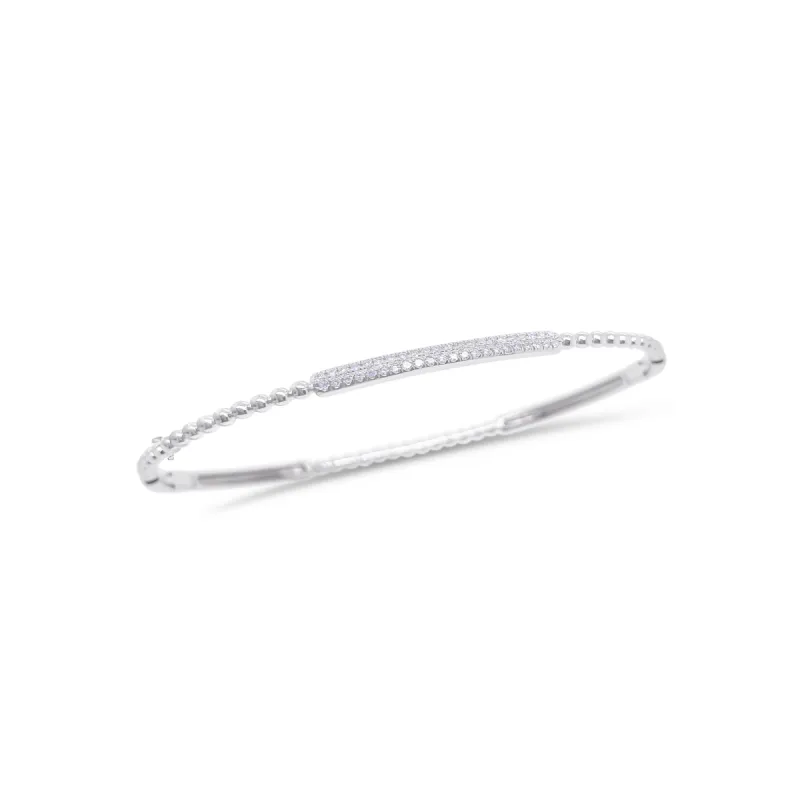 White Gold Diamond Cluster Bangle sold by Meira T