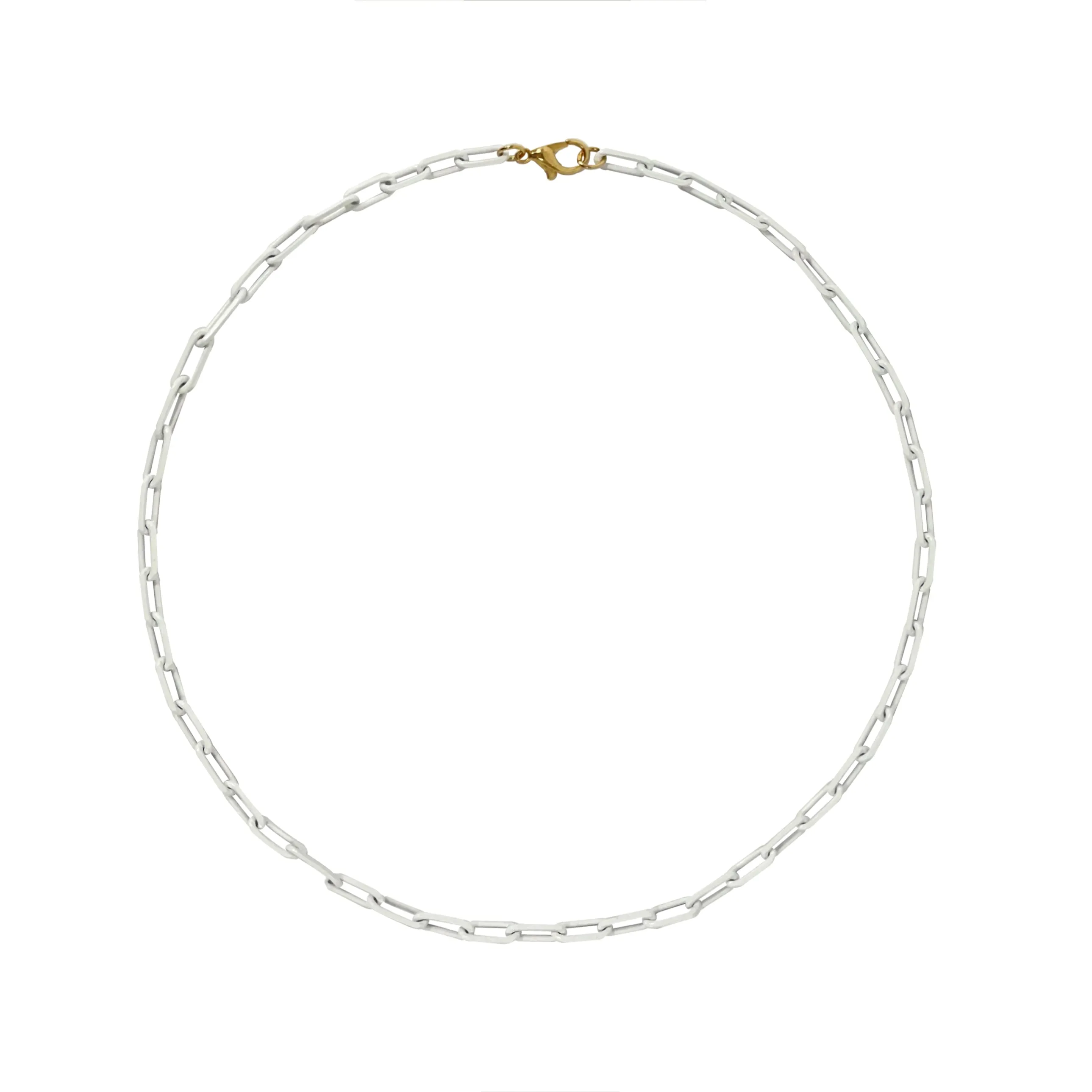 White Paperclip Chain Necklace sold by Meira T