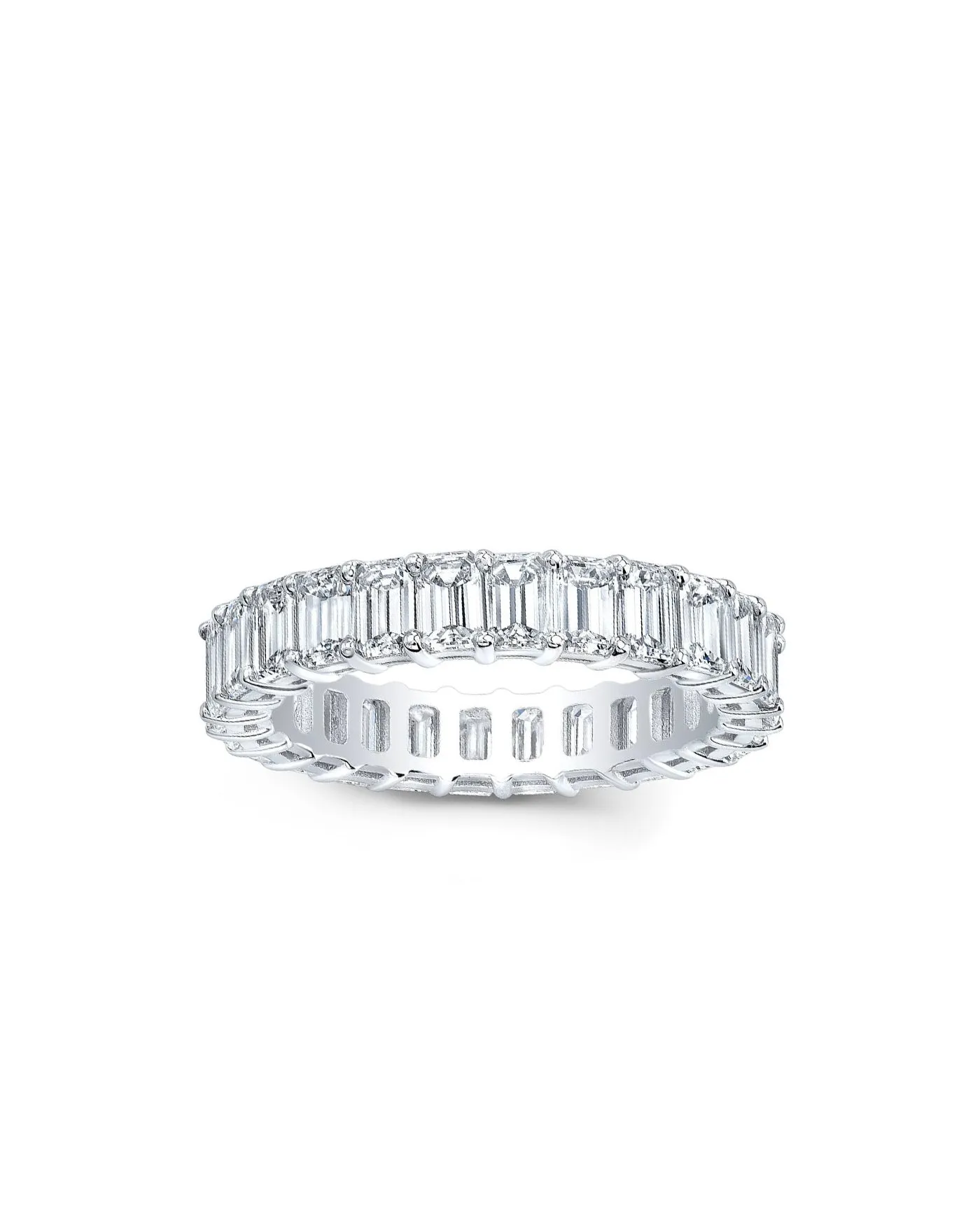 Eternity Band Ring | Emerald Cut 3ct LAB Diamond sold by Meira T