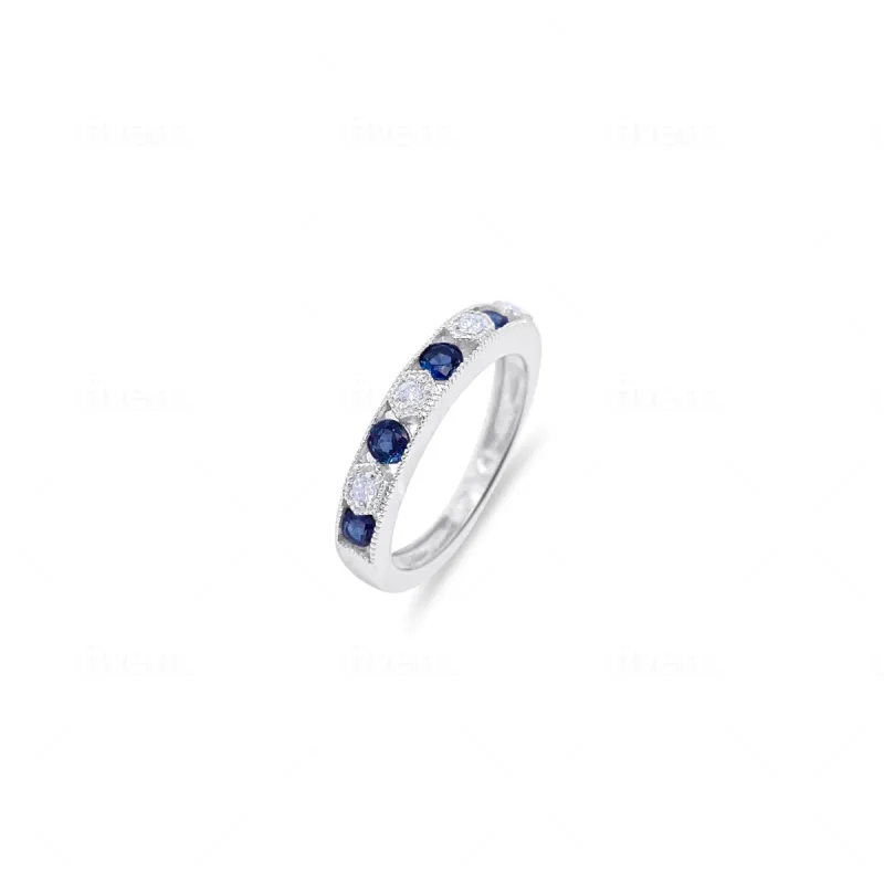 White Gold Diamond and Sapphire Band sold by Meira T