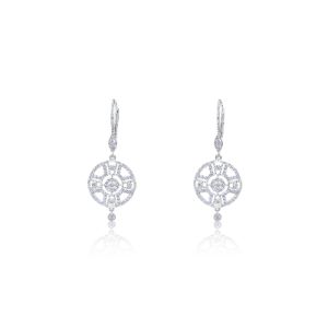 White Gold Diamond Antique Earrings sold by Meira T