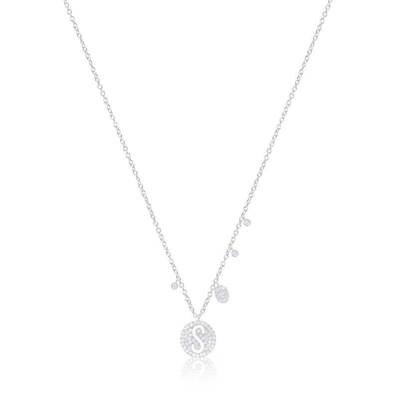 White Gold Initial Necklace "S" sold by Meira T
