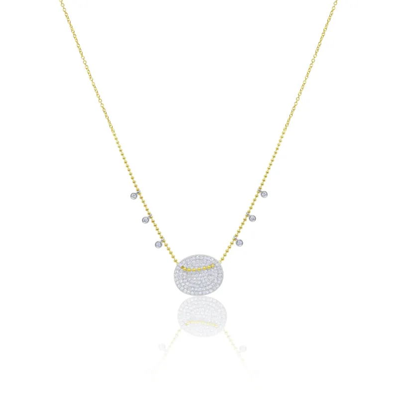 Ball Chain Diamond Disk Necklace sold by Meira T