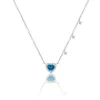 White Gold Blue Sapphire and Diamond Heart Necklace sold by Meira T