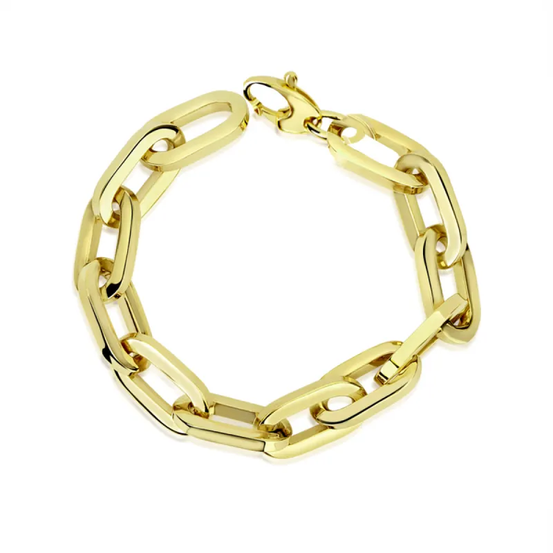 14K Gold Square Oval Link Bracelet sold by Meira T
