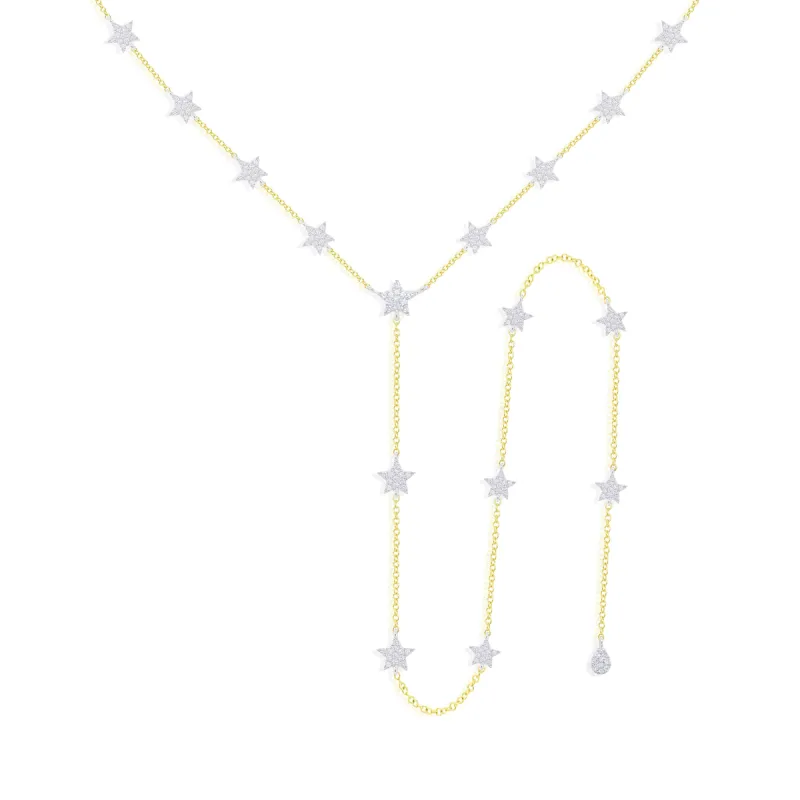 Yellow Gold and Diamond Star Lariat sold by Meira T