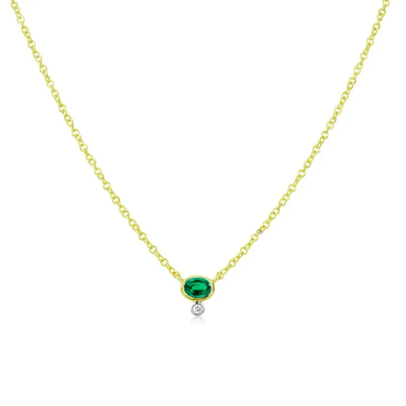 Yellow Gold Green Chrome Diamond Necklace sold by Meira T