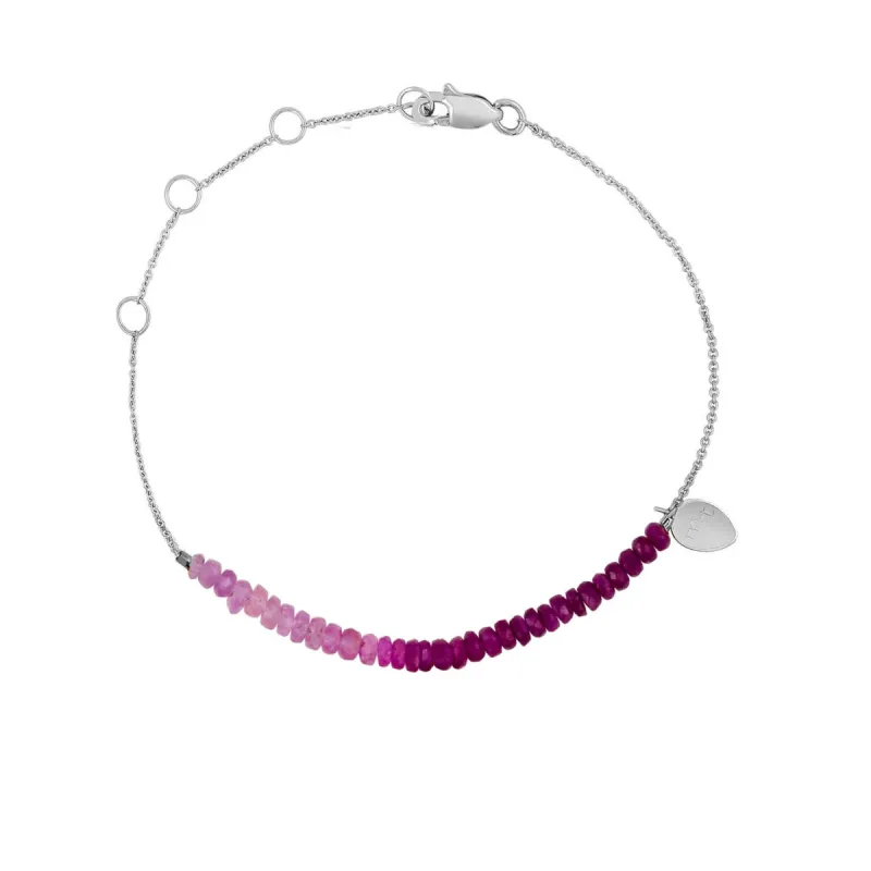 White Gold Signature Ruby Beaded Bracelet sold by Meira T