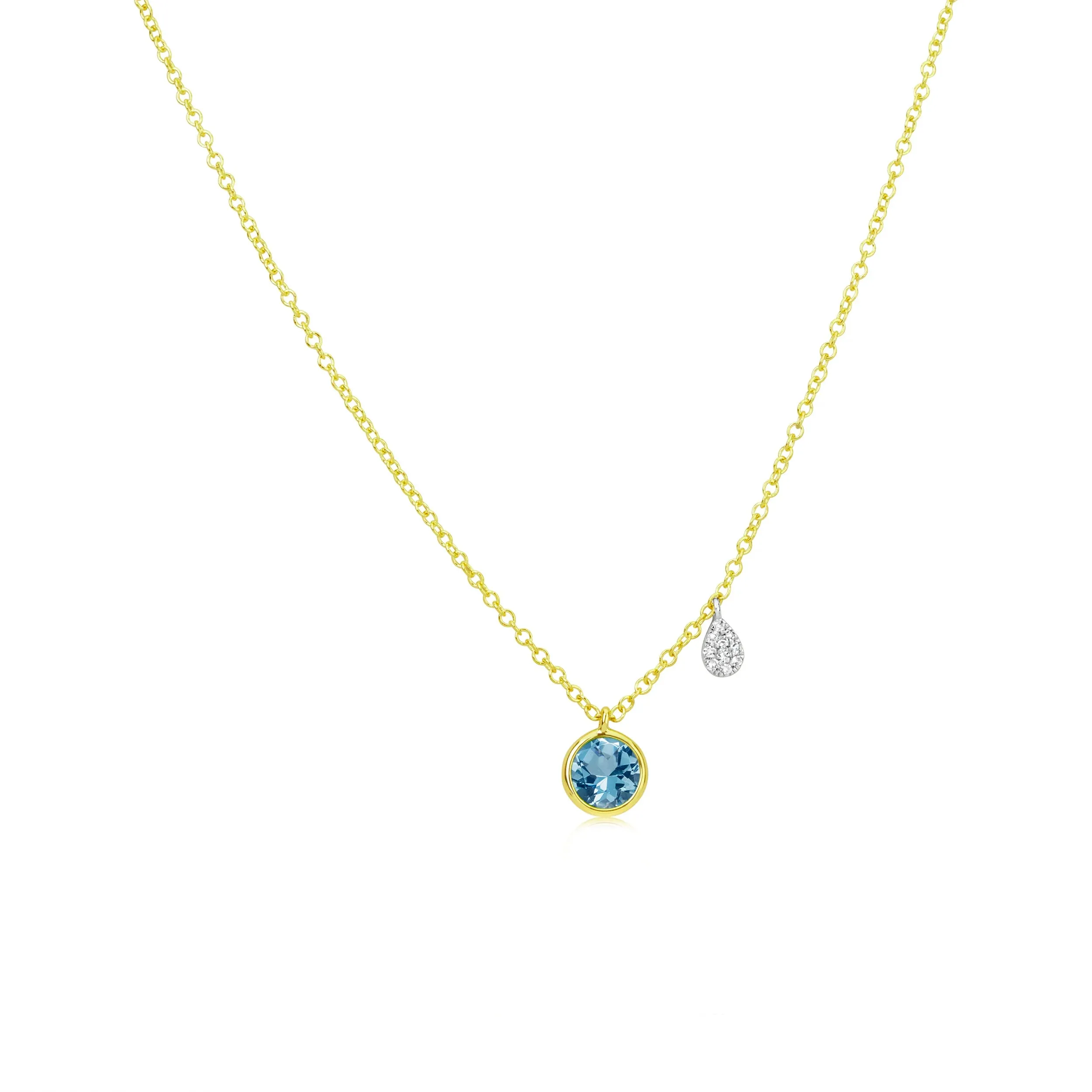 Birthstone Necklace | MARCH Aquamarine sold by Meira T