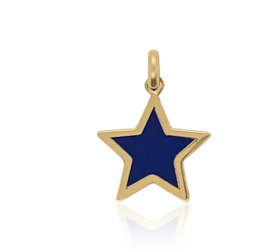 Lapis Star Charm in 14kt Yellow Gold sold by Meira T