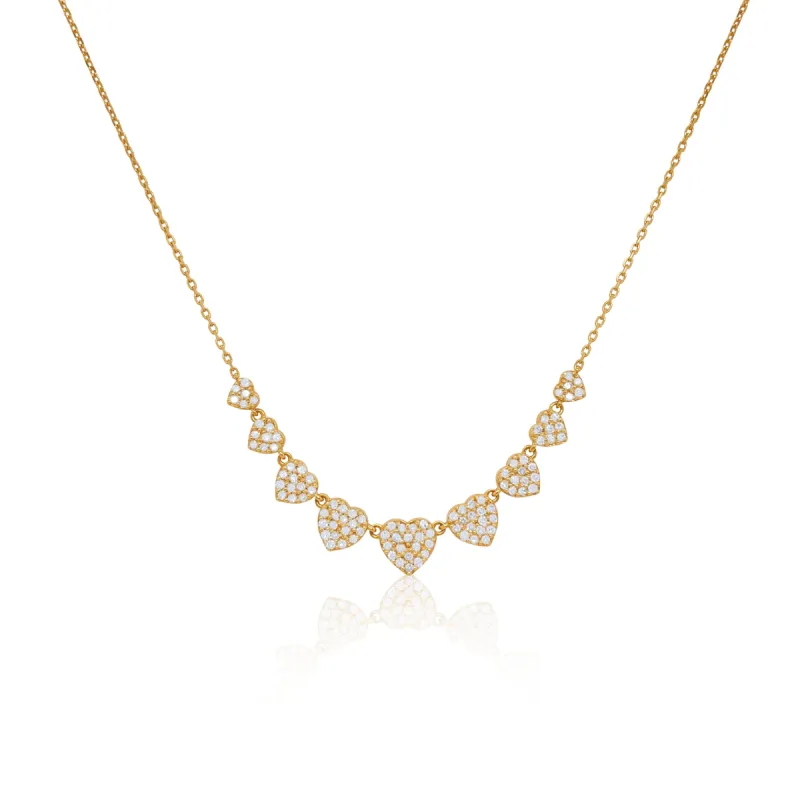 Graduated Diamond Heart Necklace - ONLINE EXCLUSIVE sold by Meira T