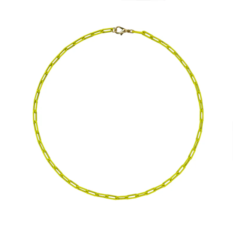 Yellow Paperclip Chain Necklace sold by Meira T