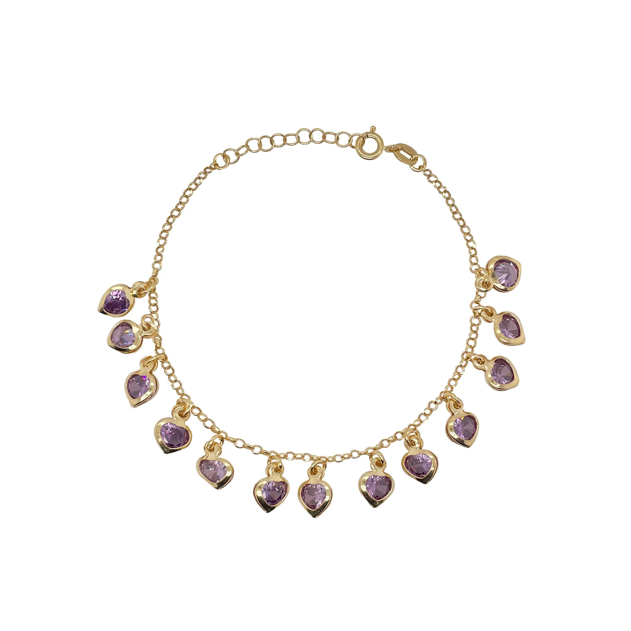 Gold Plated Heart Charm Bracelet sold by Meira T