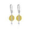 Brushed Gold and Diamond Drop Earrings sold by Meira T
