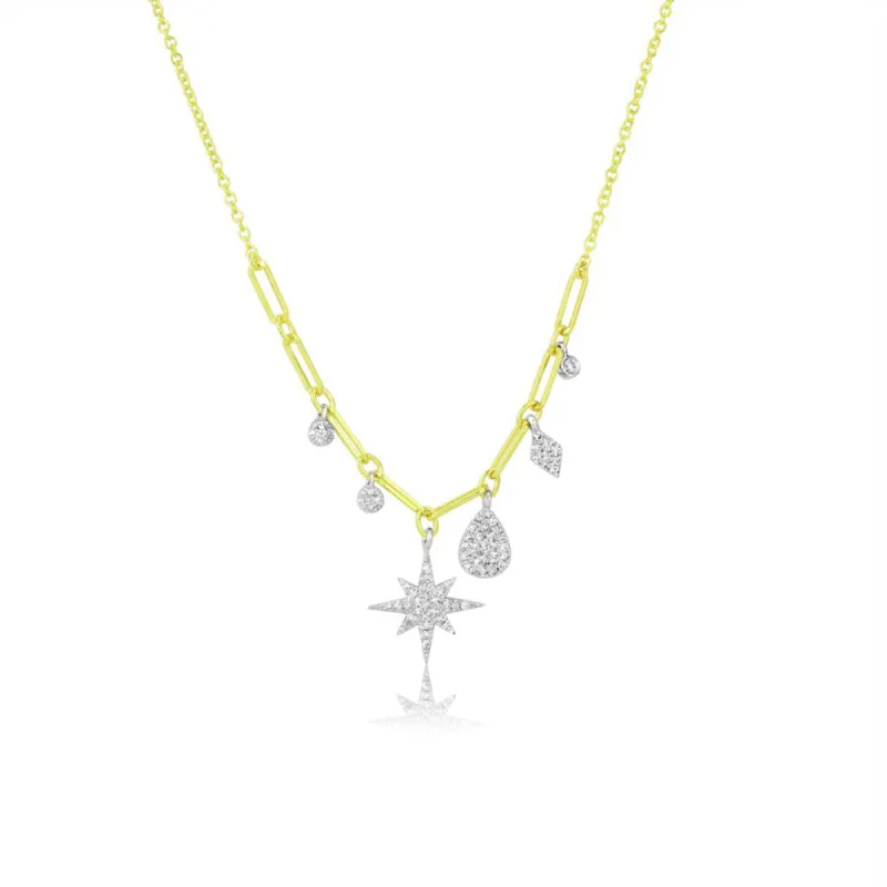 Starburst Diamond Paperclip Necklace sold by Meira T