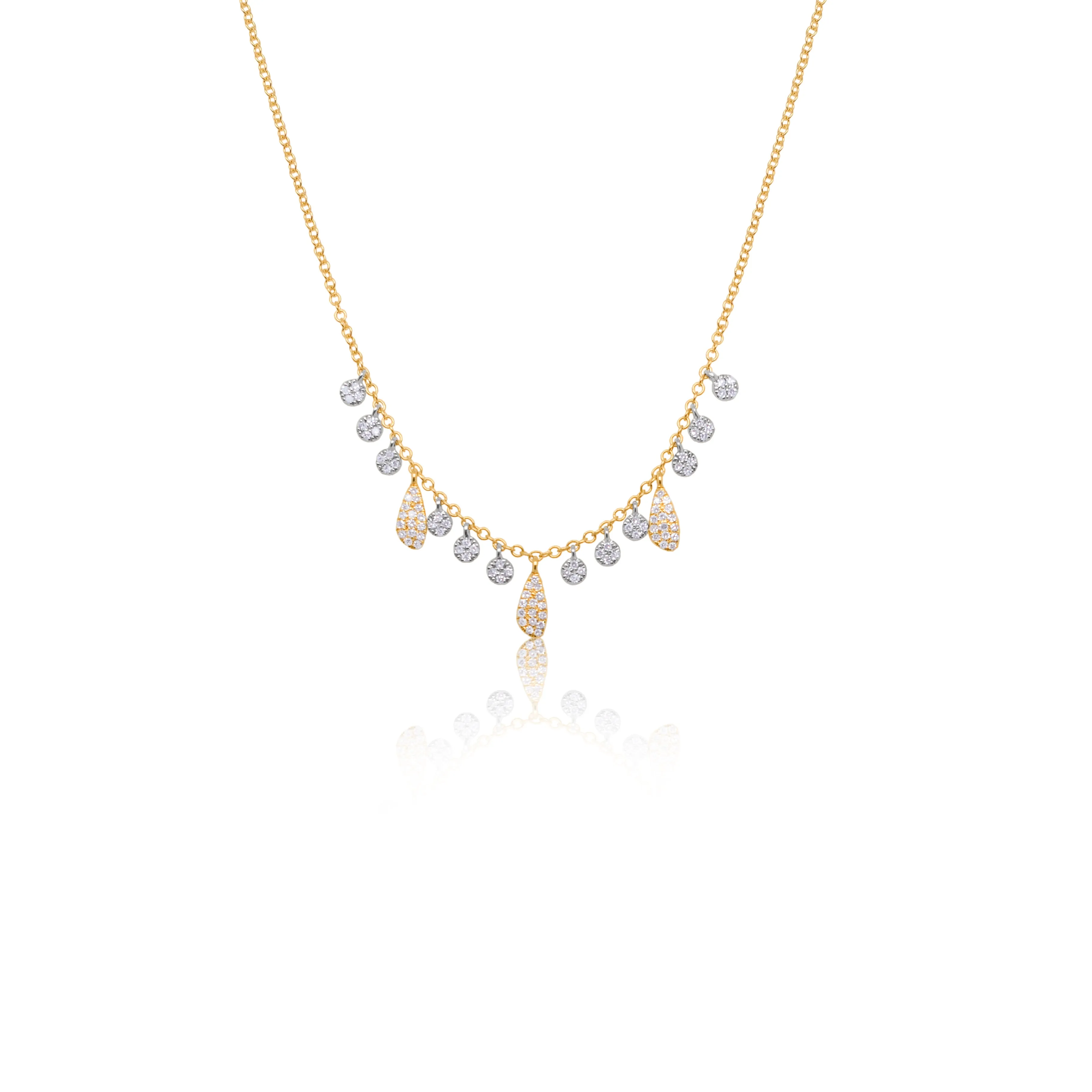 Yellow Gold Layering Necklace with Diamonds sold by Meira T