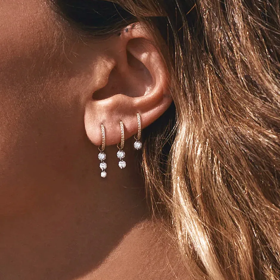 Drop Drilled Diamond Huggies sold by Meira T product image thumbnail 2