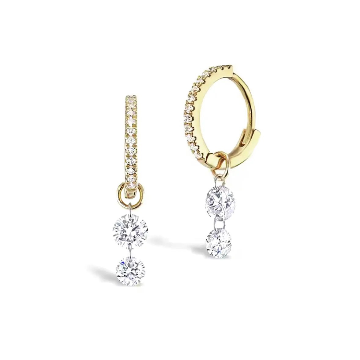 Drop Drilled Diamond Huggies sold by Meira T