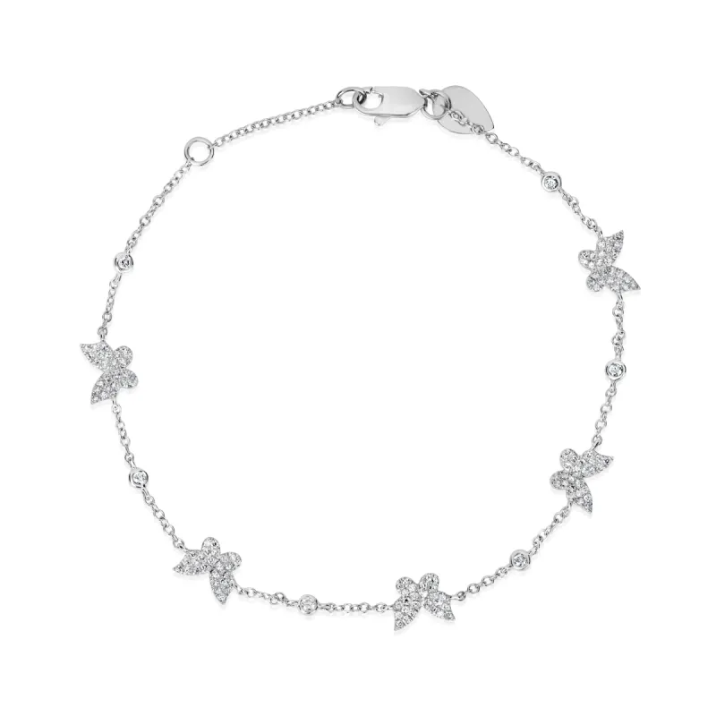 Yellow Gold Diamond Butterfly Bracelet sold by Meira T