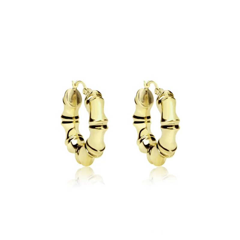 Yellow Gold Bamboo Hoops sold by Meira T