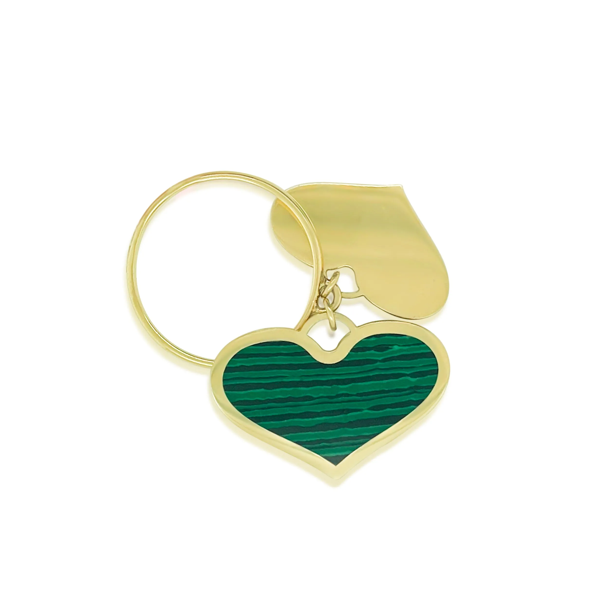 Yellow Gold Green Heart Charm sold by Meira T
