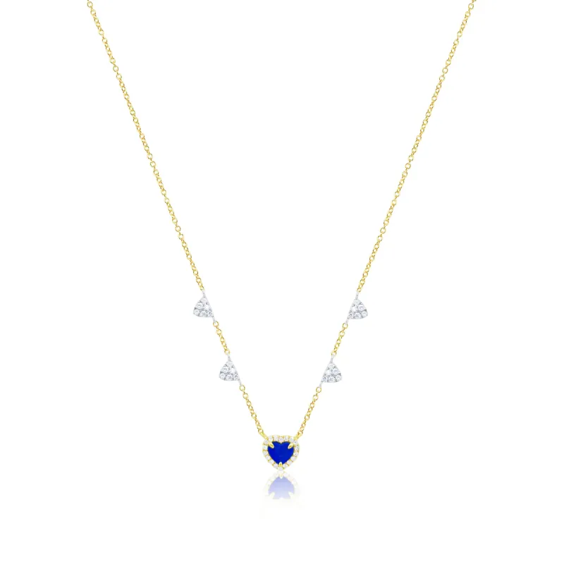 Yellow Gold and Lapis Heart Necklace *ONLINE EXCLUSIVE* sold by Meira T