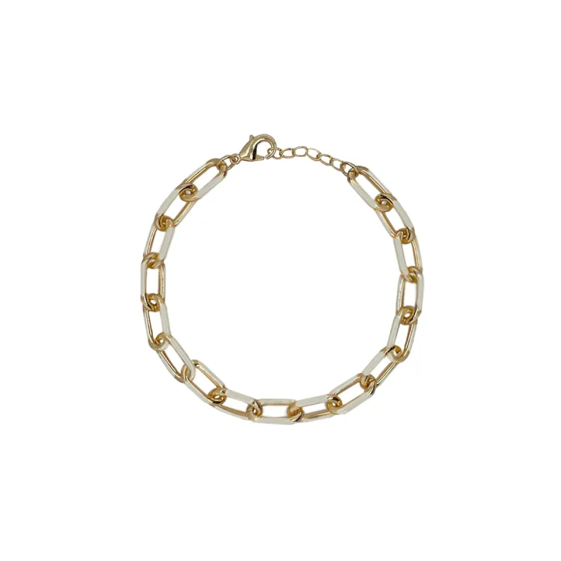 Alternating White Paperclip Chain Bracelet (All New!) sold by Meira T