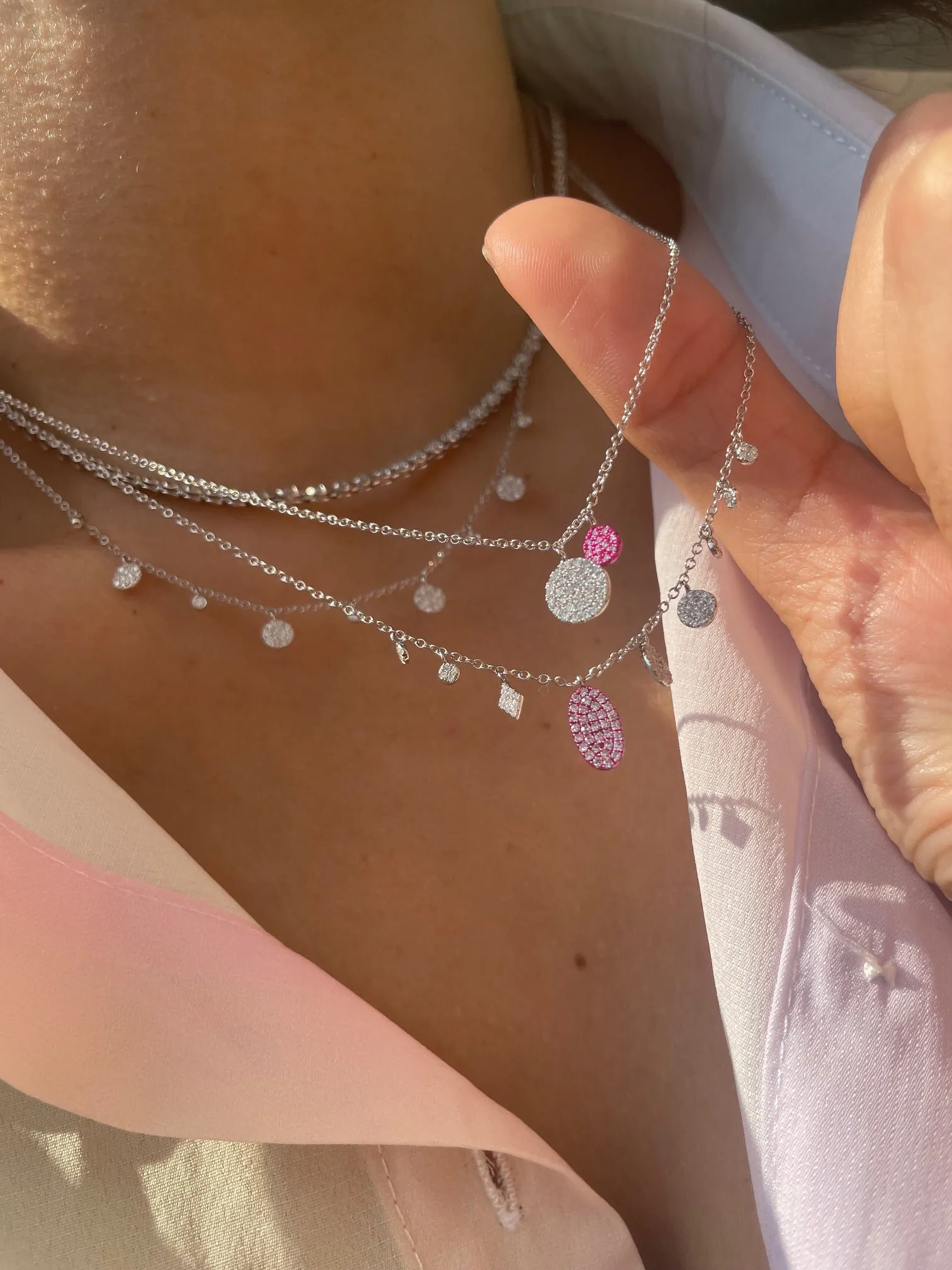 Galactic Blue Diamond Charm Necklace sold by Meira T product image thumbnail 2