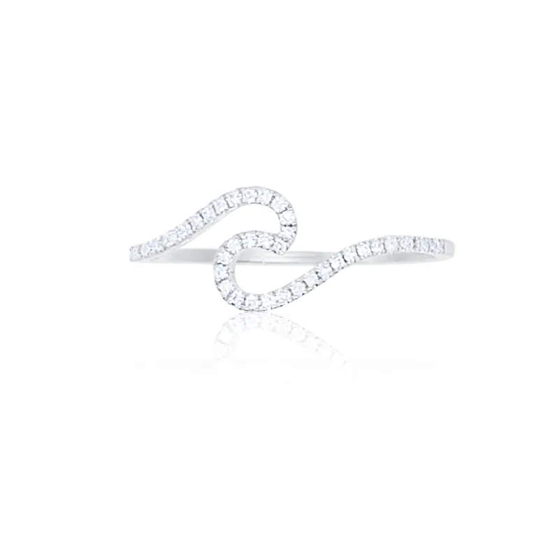 Wave White Gold Diamond Ring sold by Meira T