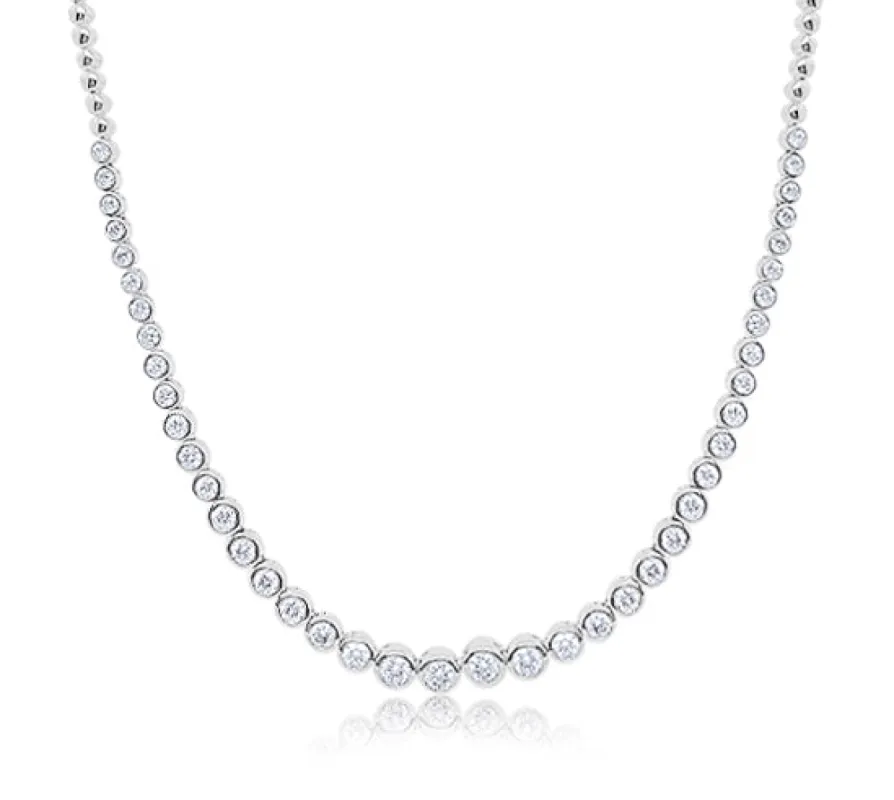 Graduated Bezel Tennis Necklace ONLINE EXCLUSIVE sold by Meira T