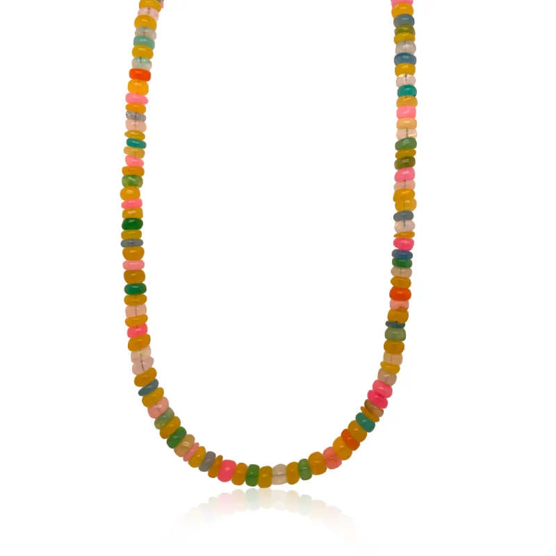 Candy Colored Multicolor Dyed Opal Bead Necklace sold by Meira T