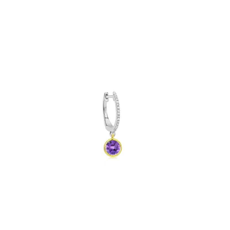 Birthstone Earring | FEBRUARY Amethyst sold by Meira T