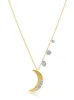 Yellow Gold Brushed Moon Necklace sold by Meira T