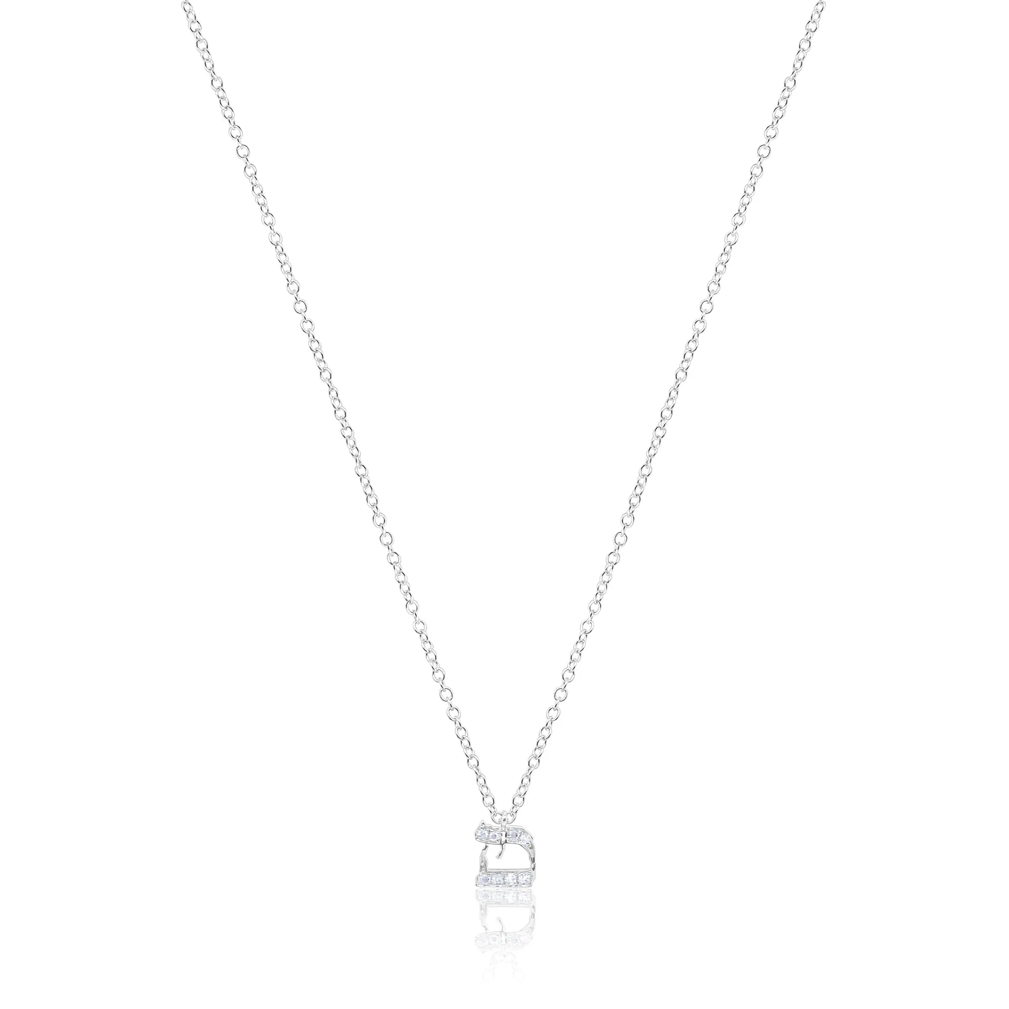 Gold and Diamond Hebrew Initial Necklace sold by Meira T product image thumbnail 3